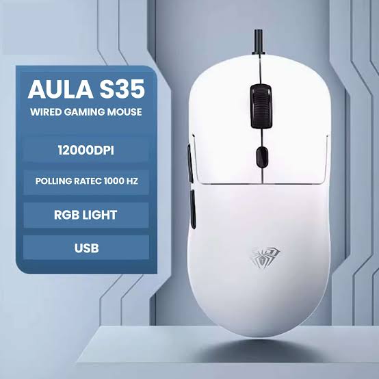 AULA S35 Wired Gaming Mouse White Gaming