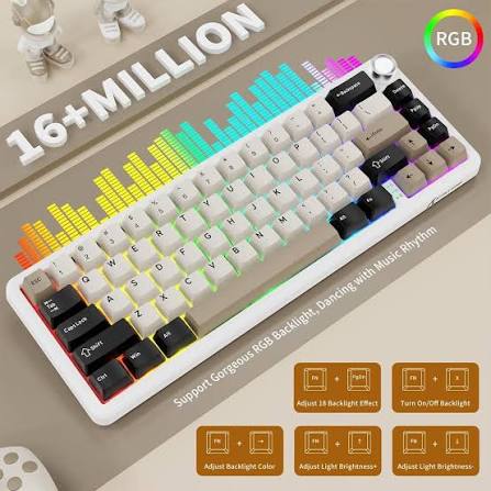 Attack Shark X66 Wireless Mechanical Gaming Keyboard White Cheese