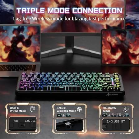 Attack Shark X82 Pro HE Wireless Rapid Trigger RGB Mechanical Gaming Keyboard Black Contour