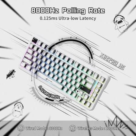 Attack Shark X82Pro HE 75% Rapid Trigger Magnetic Wireless RGB Gaming Keyboard Comic Contours