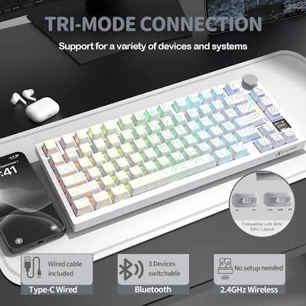 Attack Shark X820Ultra Wireless Mechanical Keyboard White