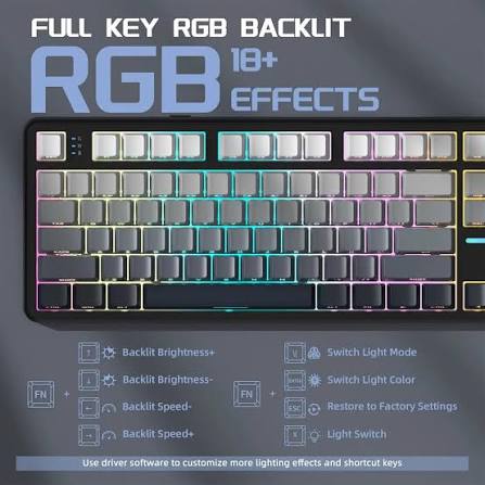 Attack Shark X87 Wireless Mechanical Gaming Keyboard Moonlight