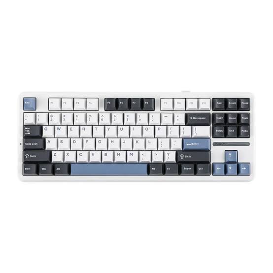 AULA F87 Light Grey + White + Blue Tri-Mode Mechanical Gaming Keyboard - Wireless Hot-Swap RGB