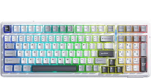 AULA F99 Light grey + white + dark grey V3 Gray wood switch Wireless Gaming Keyboard