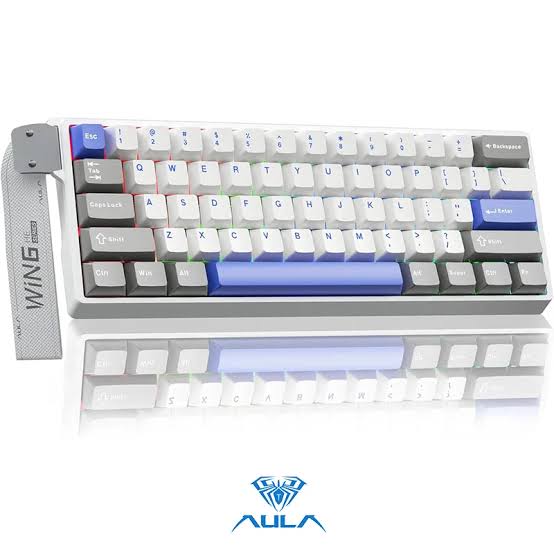 AULA WIN60HE Max Grey White Blue Wing Chun Switch Wired Gaming Keyboard