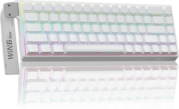 AULA WIN68 HE Side-Engraved keycaps White Graywood Magnetic Switch
