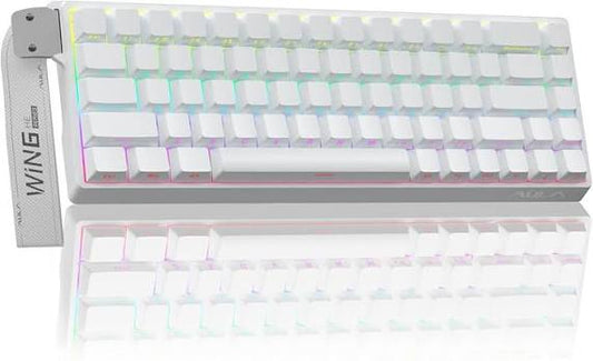 AULA WIN68 HE Side-Engraved keycaps White Graywood Magnetic Switch