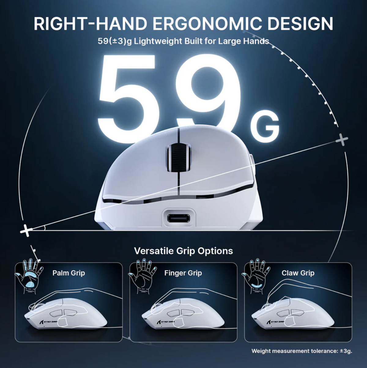 ATTACK SHARK V8 Wireless Gaming Mouse