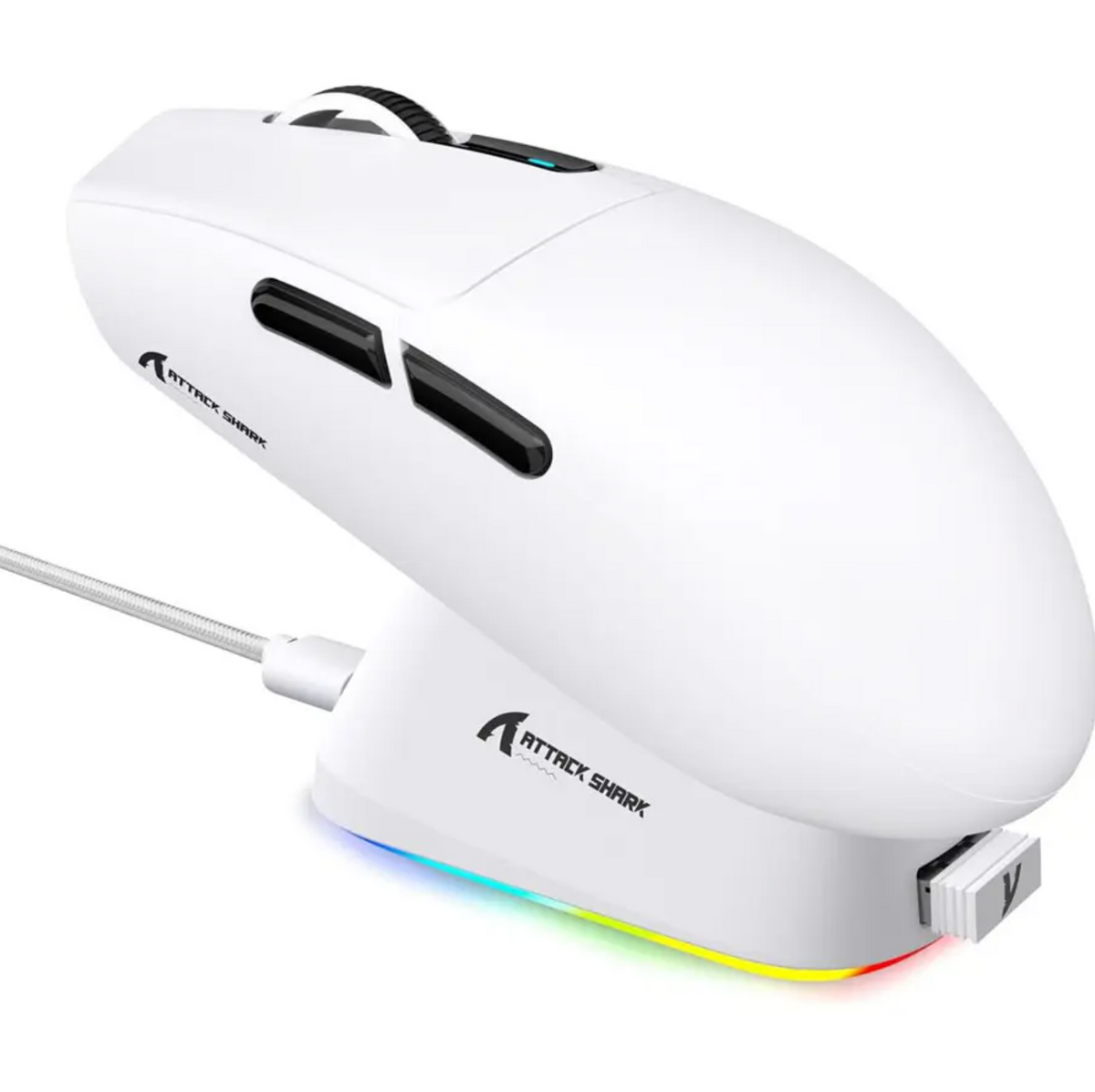 ATTACK SHARK G3 PRO Tri-mode Wireless Gaming Mouse with Charge Dock 25000 DPI Ultra Lightweight Black & White