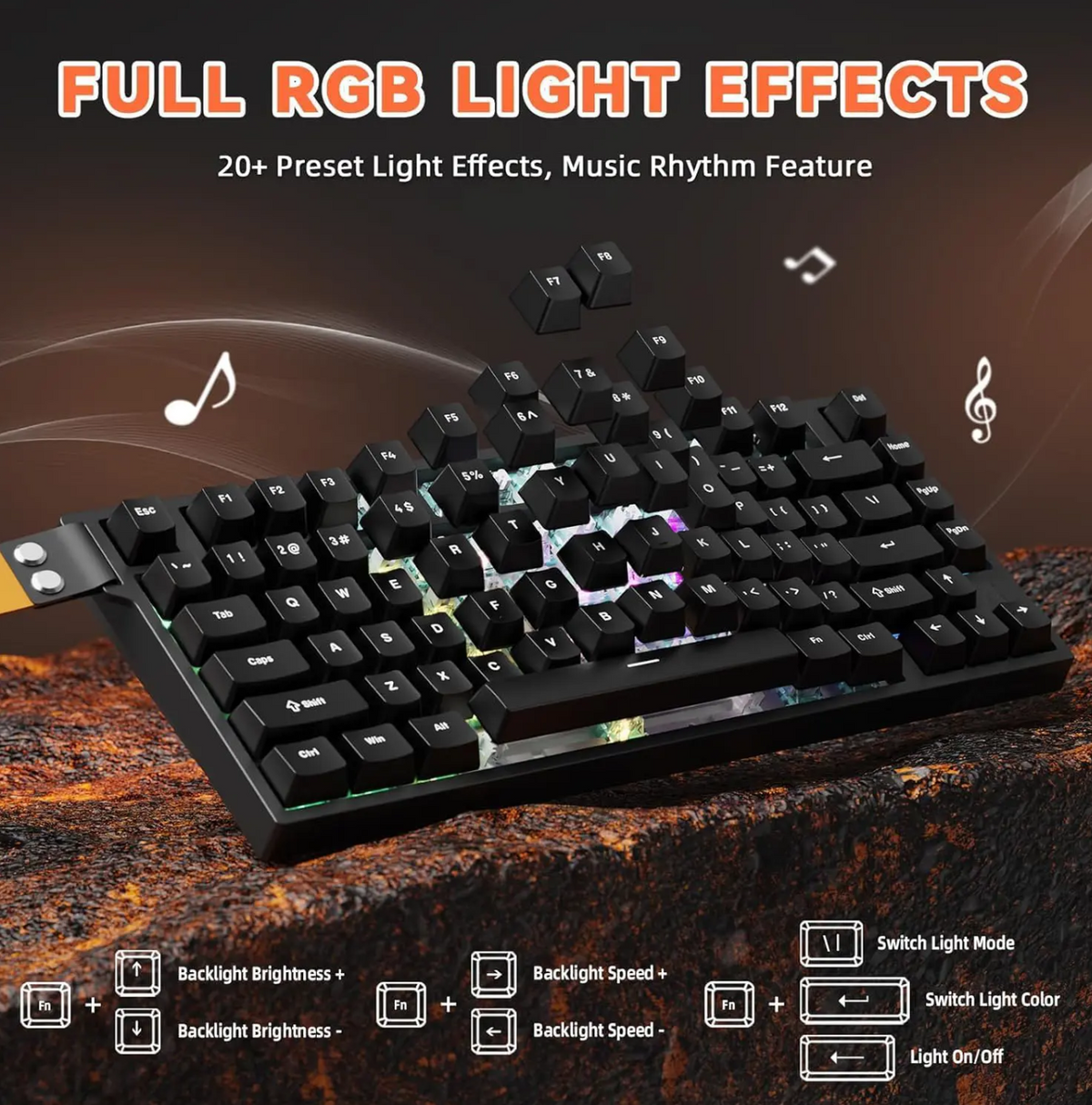 Attack Shark R82 HE Rapid Trigger Wired Mechanical Gaming Keyboard Black