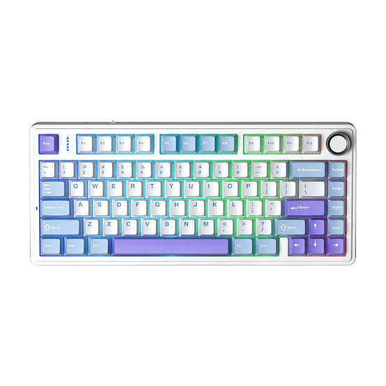 Aula F75 Glacier Blue (Light Blue +White + Black Purple) Reaper Switch Gaming Keyboard