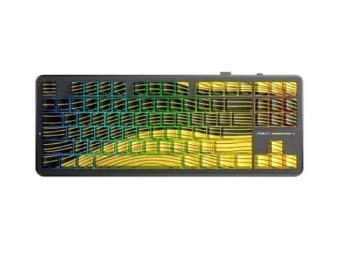 Aula F87 Mechanical Wireless Matcha Latte Switch Black Yellow Contour