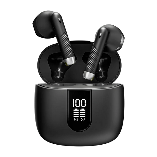Ronin Airbuds R190 black wireless earbuds with charging case