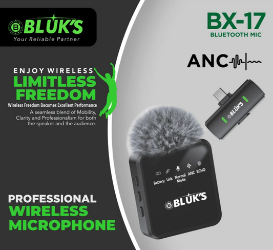 BLUK’S BX-17 | Lavaliere Collar Wireless ANC Mic