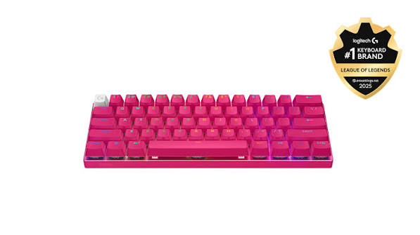 Logitech G PRO X 60 LIGHTSPEED RGB Mechanical Gaming Keyboard Magenta