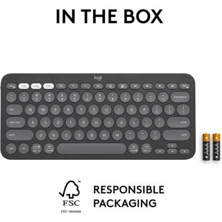 Logitech K380S Bluetooth Multi-Device Portable Keyboard Black