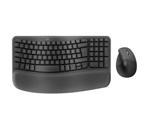 Logitech Wave Keys and Lift Vertical Mouse Combo US Intl Graphite