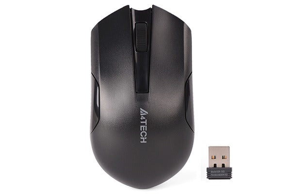 A4tech Mouse Wireless G3-200 black wireless mouse with USB receiver for office, study, and home use
