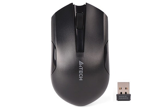 A4tech Mouse Wireless G3-200 black wireless mouse with USB receiver for office, study, and home use