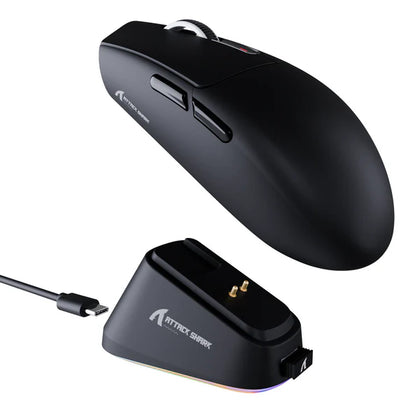ATTACK SHARK G3PRO Tri-mode Wireless Gaming Mouse with Charge Dock 25000 DPI – White