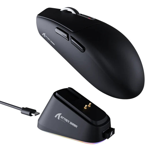 ATTACK SHARK G3PRO Tri-mode Wireless Gaming Mouse with Charge Dock 25000 DPI – White
