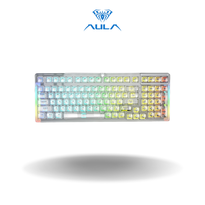 AULA F98 Wireless keyboard Gray wood switch V3 Price in Pakistan