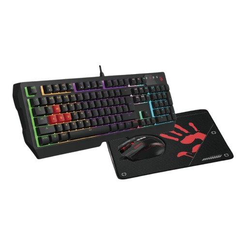Bloody B1700 Neon Gaming Keyboard Mouse Mousepad Combo