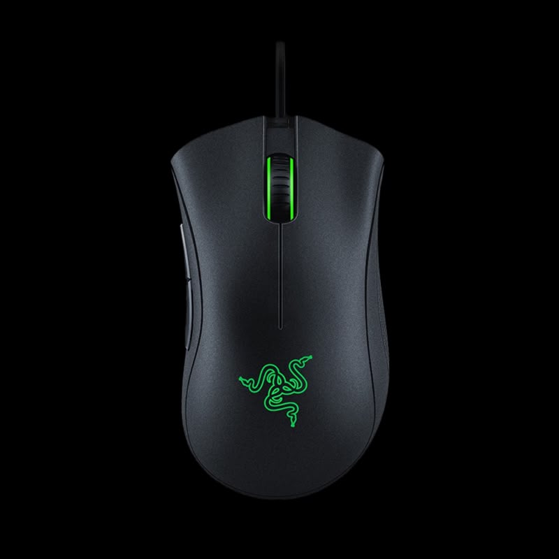 Razer 5D Gaming Mouse in black with green scroll accent for gaming and everyday desktop use