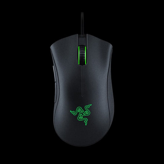 Razer 5D Gaming Mouse in black with green scroll accent for gaming and everyday desktop use