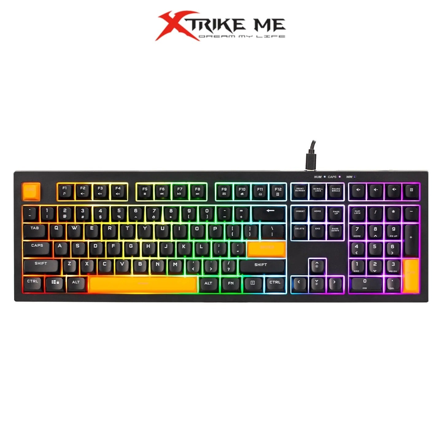 Xtrike Me KB-512 BK Membrane wired Gaming Keyboard with 7-color adjustable backlighting