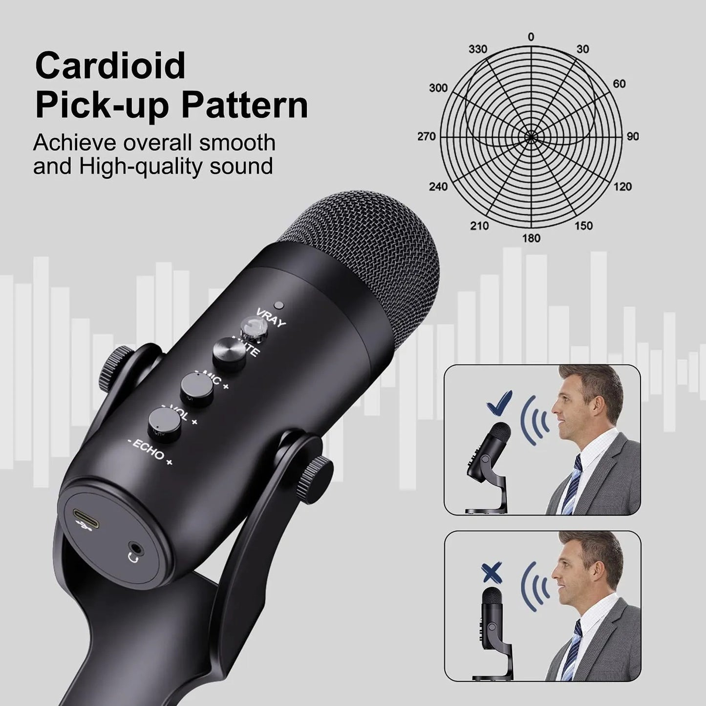 Jmary MC-PW8 Professional USB Microphone For Podcasting, Gaming, Streaming, Recordings With Noise Reduction