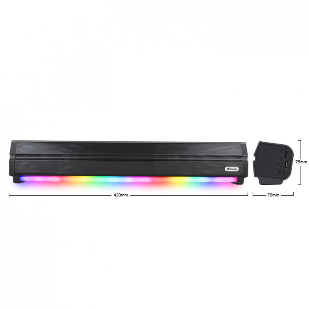 Kisonli LED-802 RGB Wireless Bluetooth Speaker 5.3 Retro Sound bar