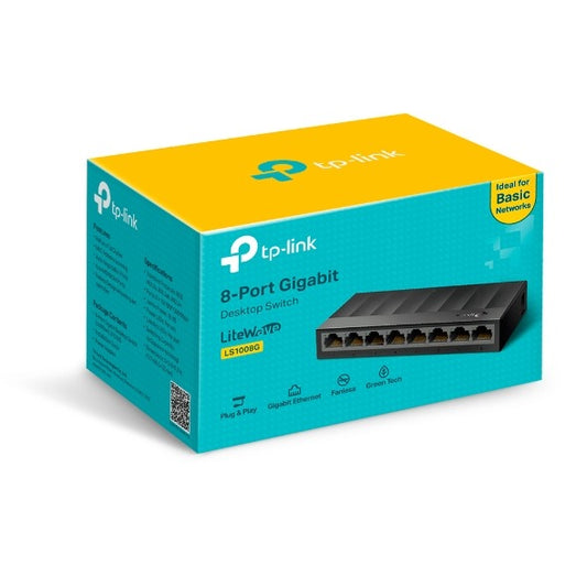 TP-Link LS1008G 8-Port 10/100/1000Mbps Desktop Unmanaged Switch Gigabit