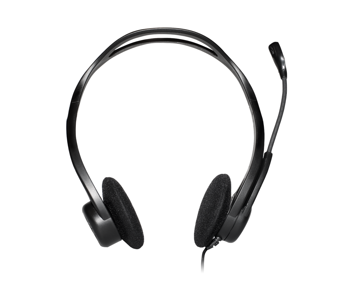 Logitech 960 USB Headset H960 with noise-canceling fold-away microphone and rotating ear cup for PC and Mac