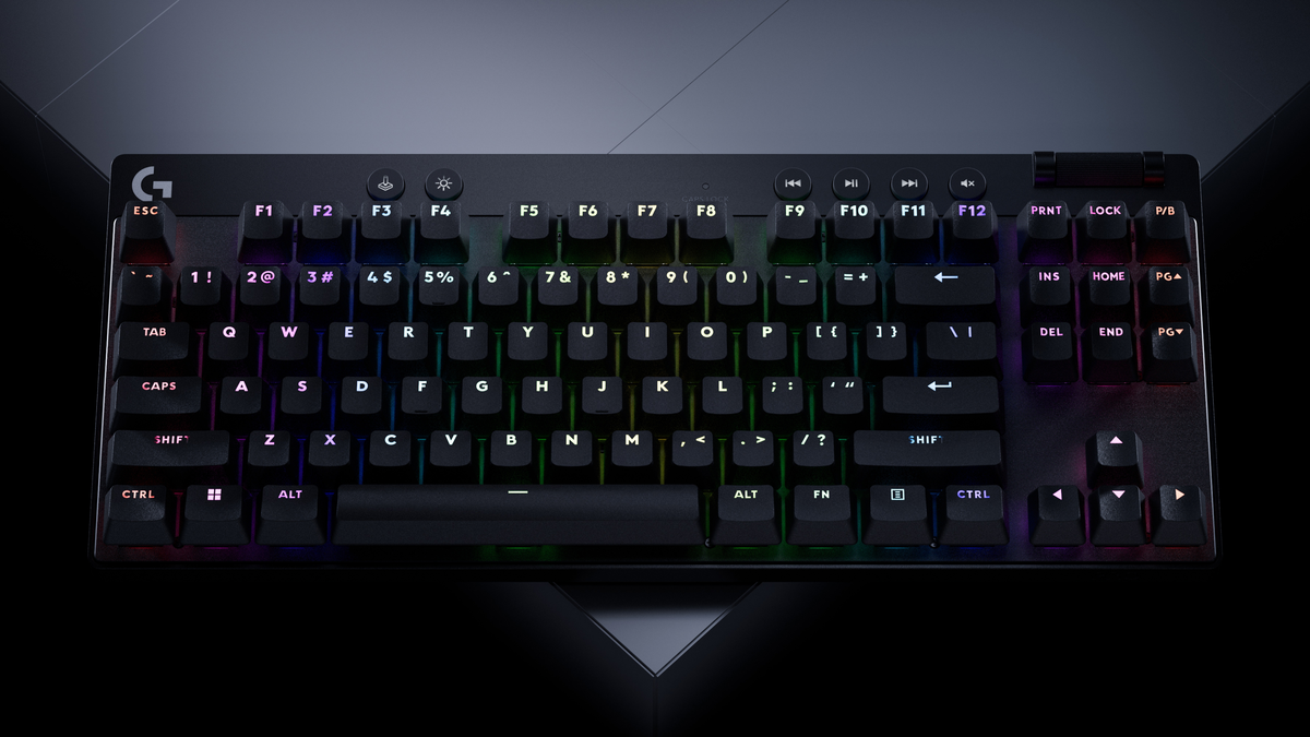 Logitech G Pro X TKL Rapid Gaming Keyboard Black with HITS magnetic switches and LIGHTSYNC RGB per-key lighting