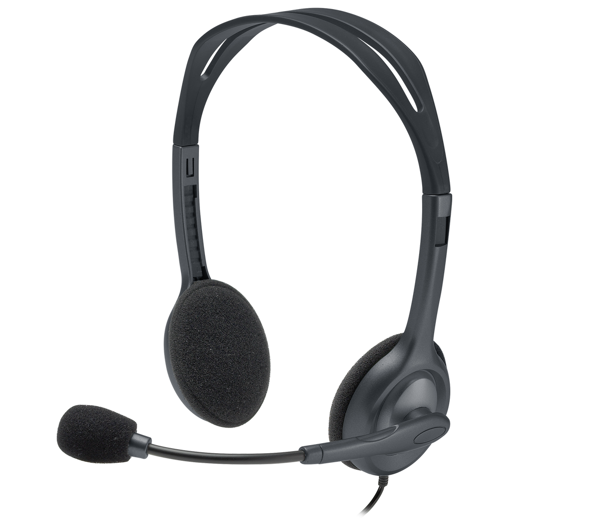 Logitech H111 Single Pin Stereo Headset with 3.5mm CTIA connector and built-in boom microphone