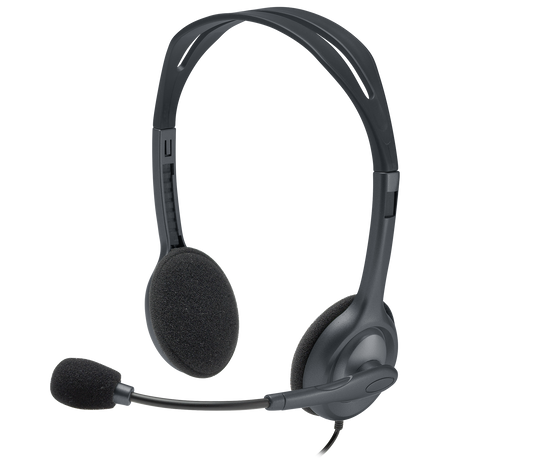 Logitech H111 Single Pin Stereo Headset with 3.5mm CTIA connector and built-in boom microphone