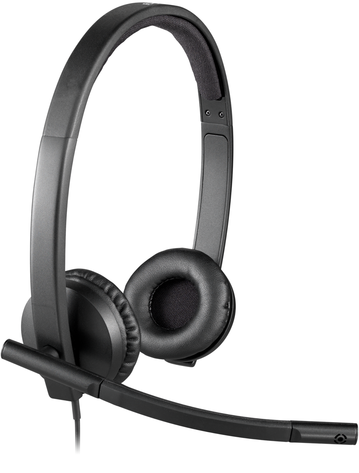 Logitech H570e USB Stereo Headset with noise-canceling boom microphone, padded headband and leatherette ear cushions