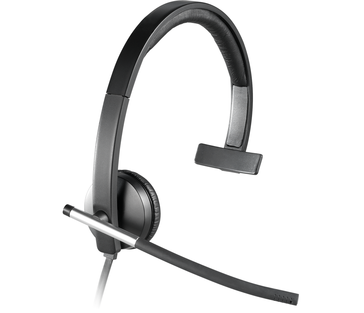 Logitech H650e Mono Noise Canceling USB Headset single-ear design with noise-canceling boom microphone