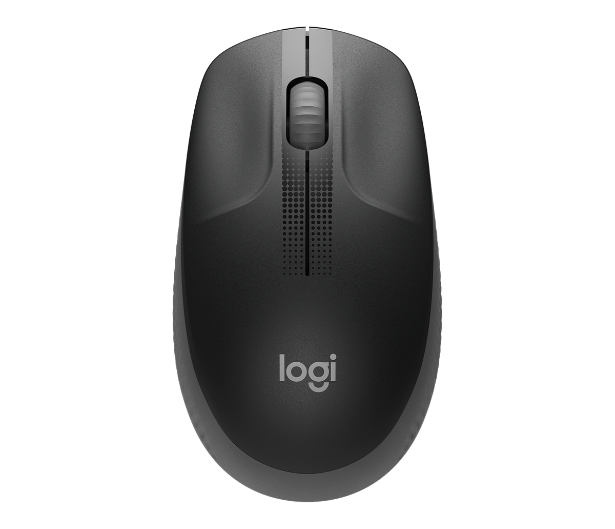 Logitech M190 Full Size Wireless Mouse Grey Charcoal with USB nano receiver and full-size comfort grip