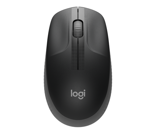 Logitech M190 Full Size Wireless Mouse Grey Charcoal with USB nano receiver and full-size comfort grip