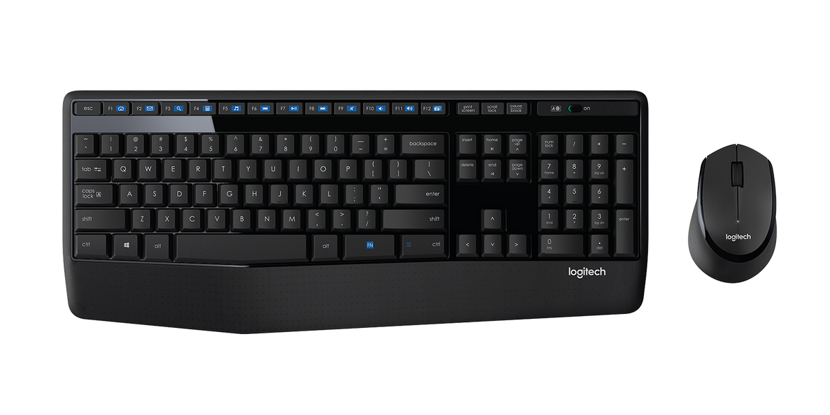 Logitech MK345 Wireless Combo Full-Size Keyboard with Built-in Palm Rest and Optical Mouse