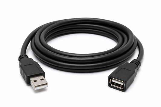 USB data cable black on a white background
